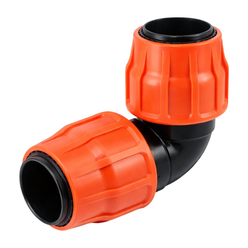 102 mm PE PP Fitting Layflat Klemm Verbinder Winkel 90° Kupplung Flach Schlauch - PN 6 bar