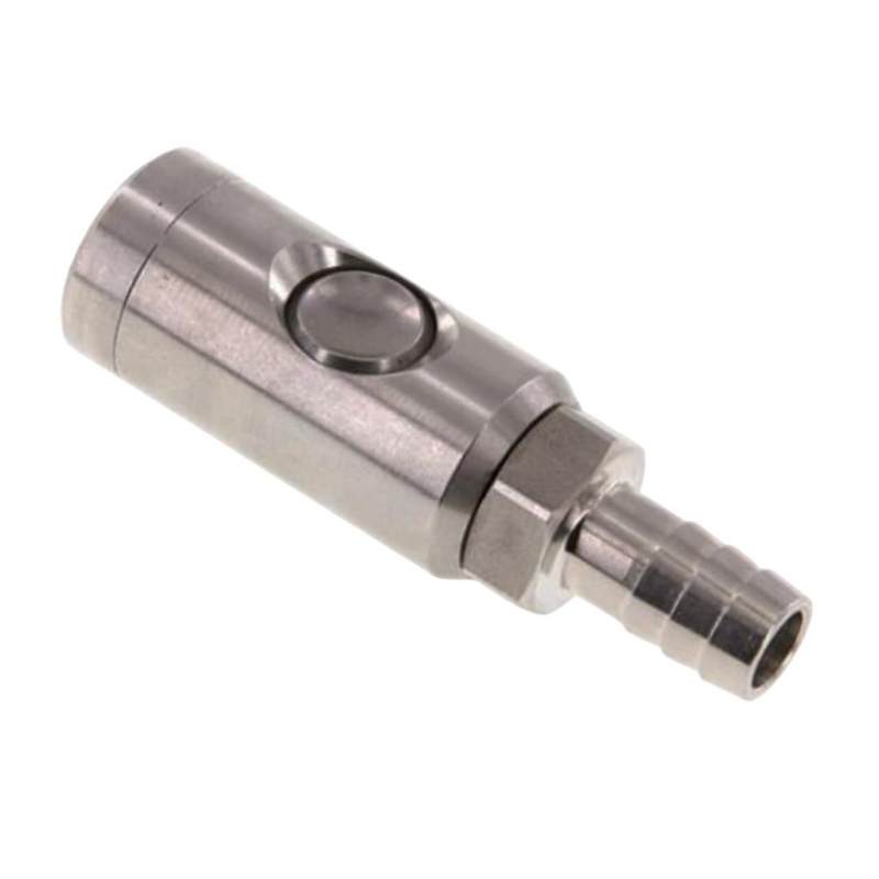 13 mm Druckluft Sicherheits Kupplung Edelstahl NW 7.2 Schlauch Tülle - PN 12 bar