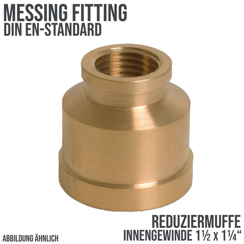 1 1/2" x 1 1/4" Reduzier Muffe Nr. 240 Innengewinde IG Messing Fittings PN 30 bar
