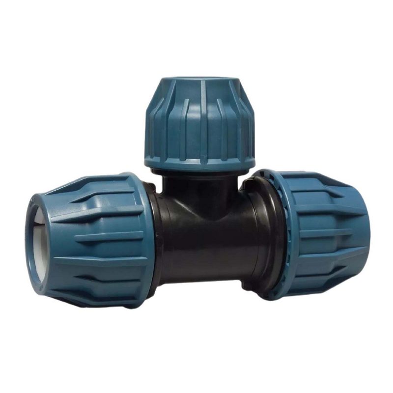 110 x 90 x 110 mm PE PP Fitting Klemm Verbinder Verschraubung Muffe reduziert T-Stück 90° DVGW - PN 16 bar