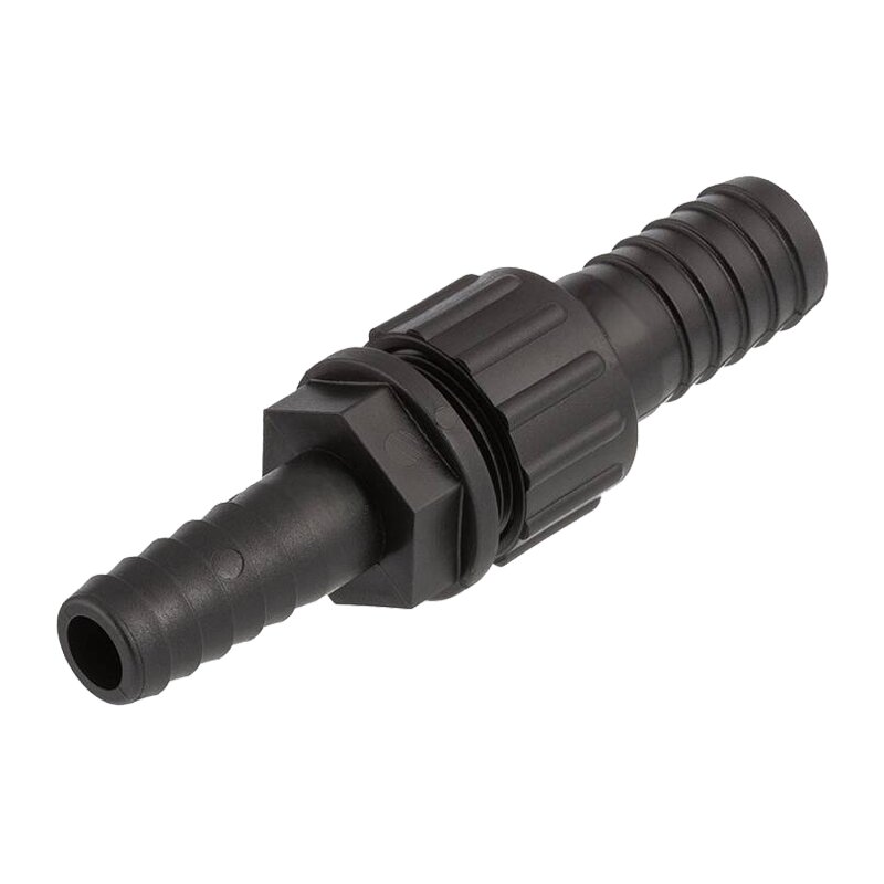 20 x 16 mm Schlauch Verschraubung reduziert 2-fach Stutzen Tülle Pool Teich Garten PP schwarz - PN 6 bar
