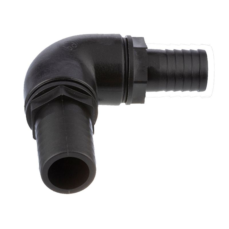 20 x 16 mm Winkel 90° PP Schlauch Verbinder 2-fach Stutzen Tülle Pool Teich Garten schwarz - PN 6 bar