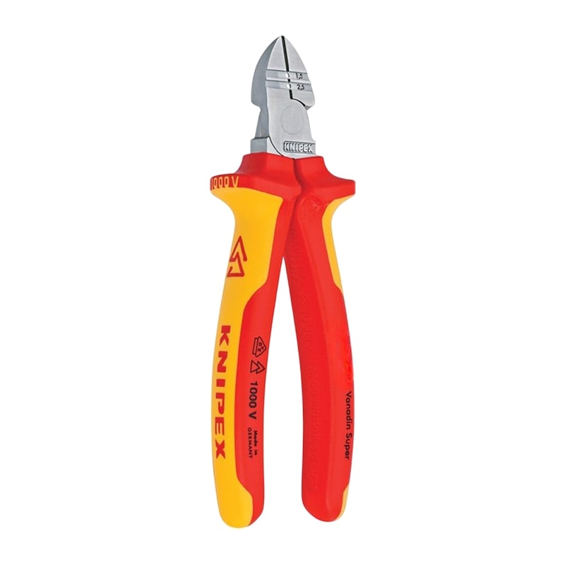 160 mm Abisolier Seiten Schneider Zange VDE verchromt 2K Griffe Knipex