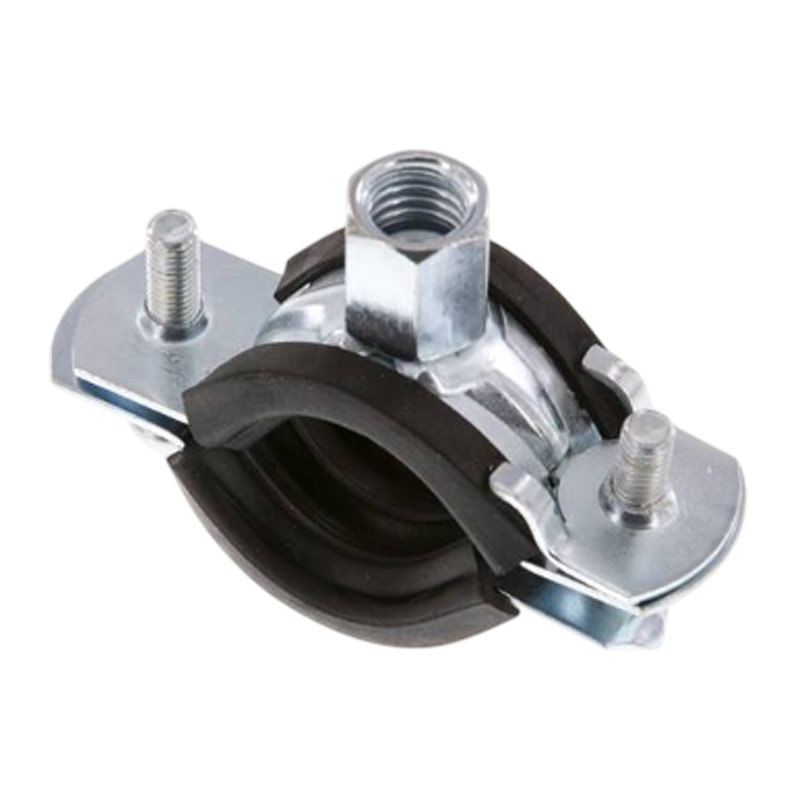 32 - 37 mm Rohr Schraub Schelle Klemme Gummieinlage Fischer M8 M10 2-teilig W1 Stahl verzinkt DIN 4109