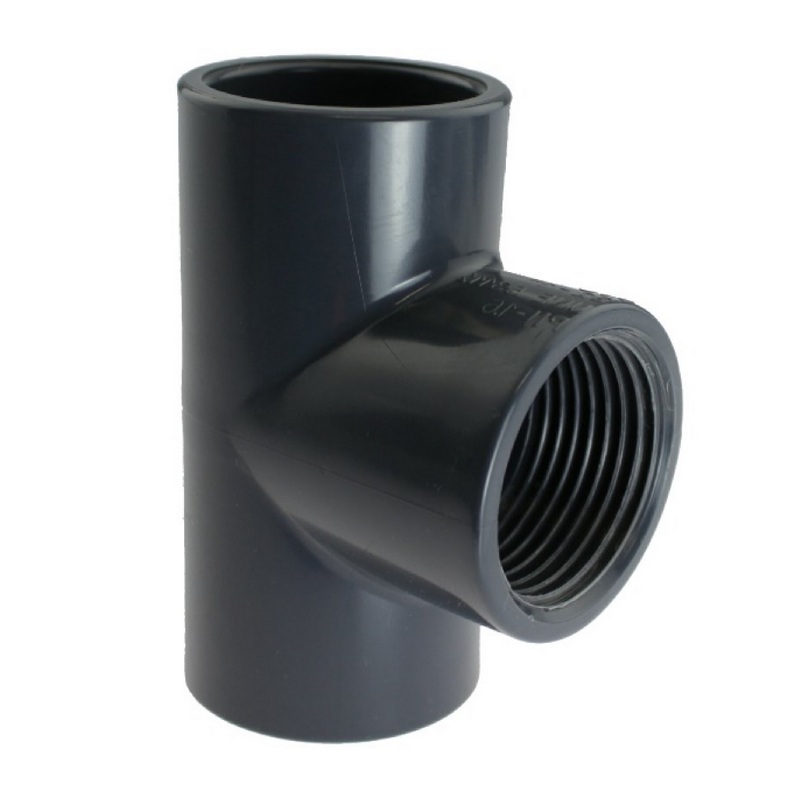 63 mm PVC Klebe Fitting T-Stück 90° 63 mm x 2" Klebemuffe x Innengewinde - PN 16 bar