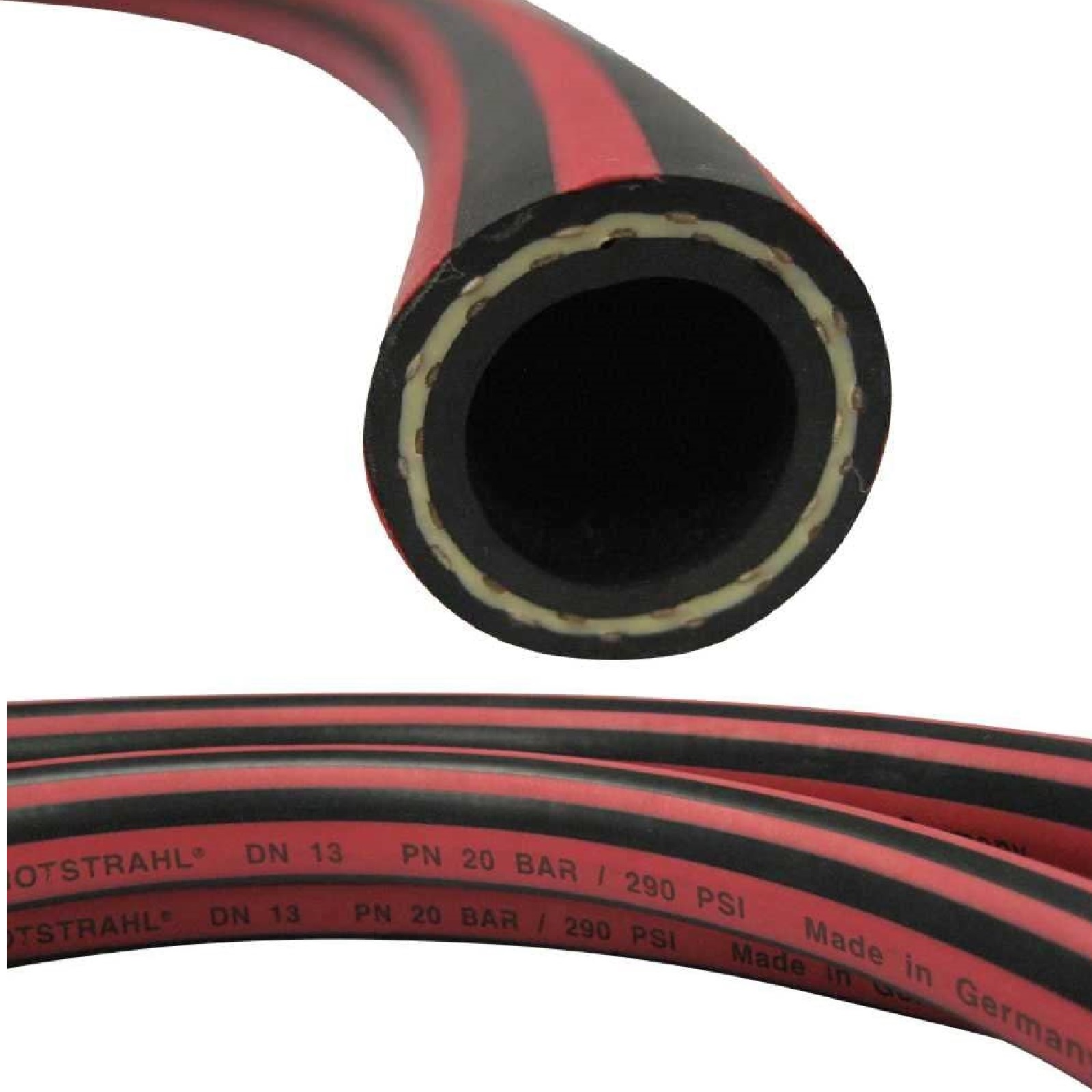 50 mm 2" Zoll Hochleistungs Gummi Wasser Schlauch EPDM - CONTI TRIX ROTSTRAHL® PN 10 bar - 40 m Rolle