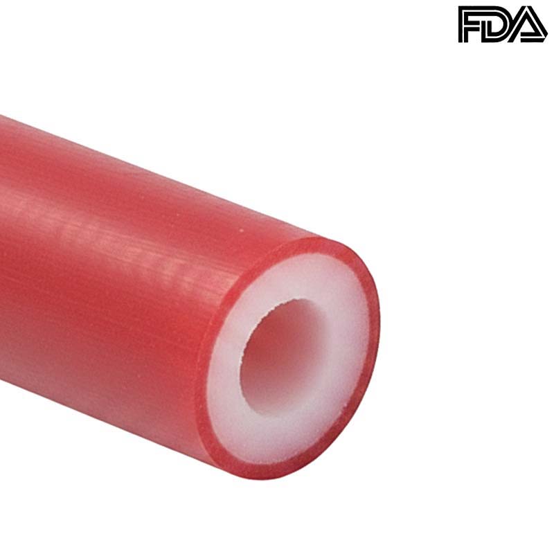 4 x 10 mm Silikon Silicon Schlauch Gewebe rot talkumiert lebensmittelecht FDA PN 20 bar