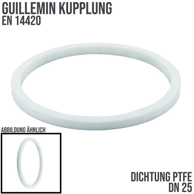 DN 25 Guillemin Kupplung Ersatz Dichtung PTFE weiß
