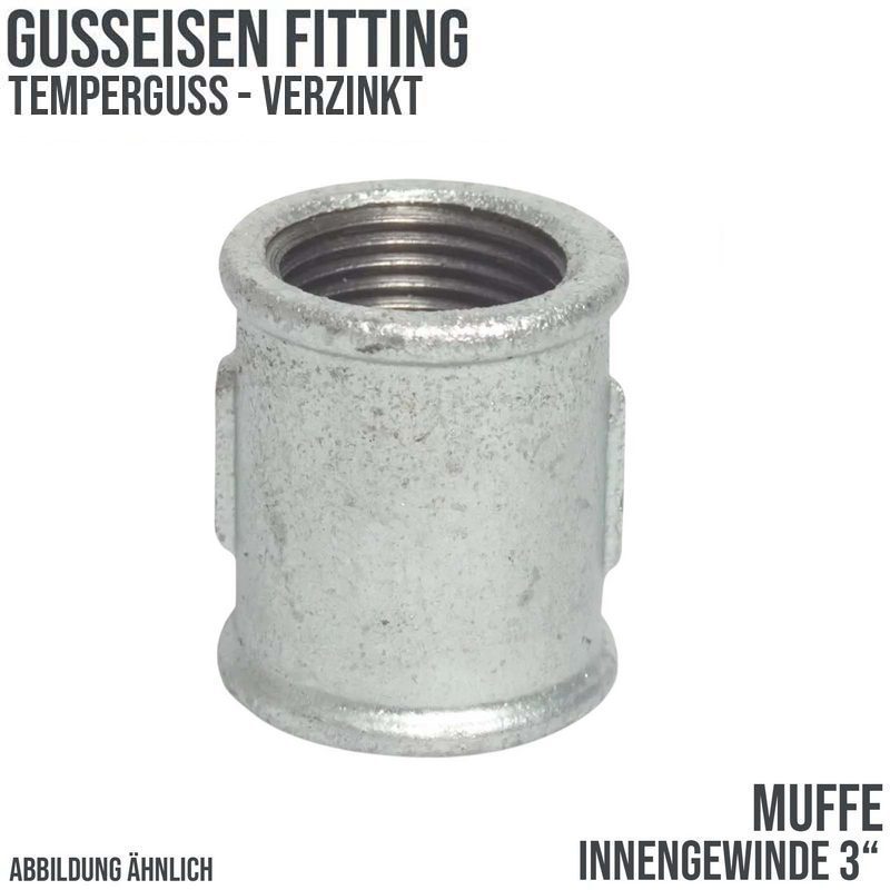 3" Gusseisen Temperguss Fitting Muffe Nr. 270 Innengewinde IG DVGW PN 25 bar