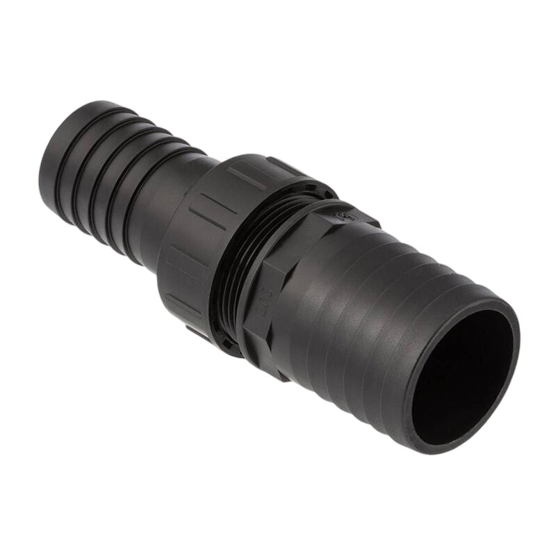 50 x 38 mm Schlauch Verschraubung reduziert 2-fach Stutzen Tülle Pool Teich Garten PP schwarz - PN 6 bar