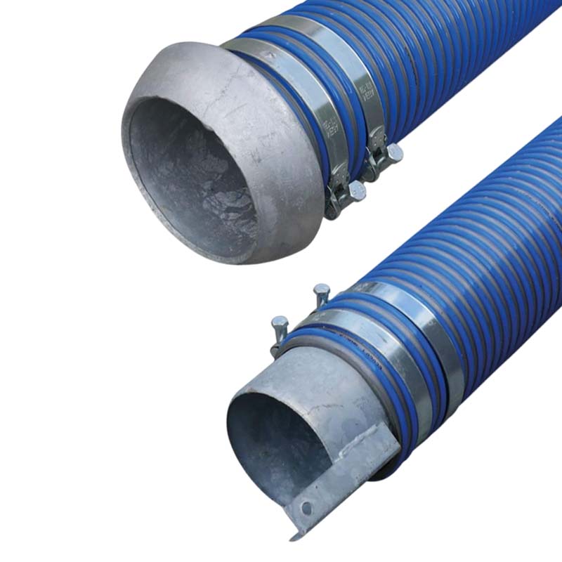 152 mm PVC Saug Druck Gülle Schlamm Schlauch Kardan DN 159 V-Teil Endstück - 4 m