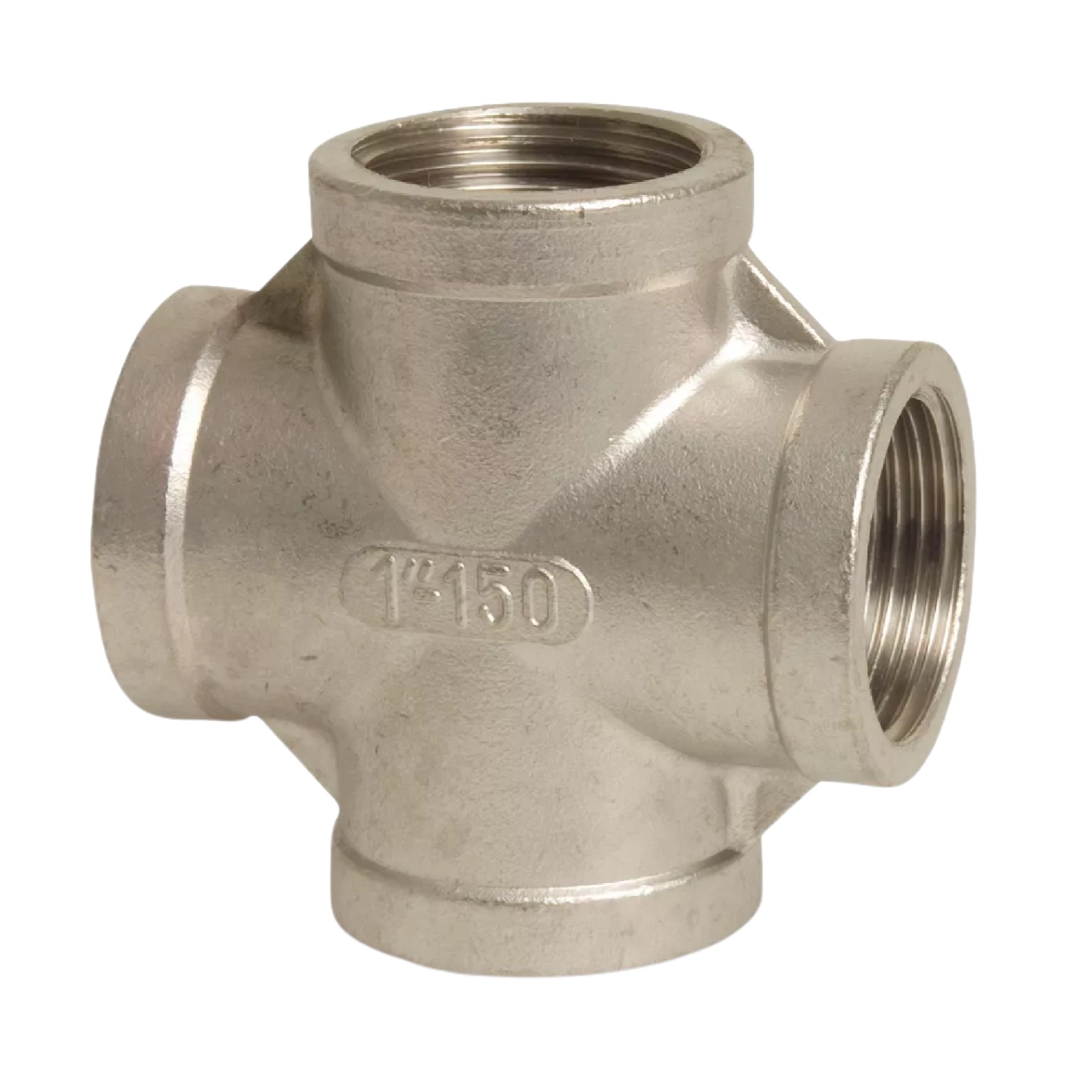 1 1/2" Edelstahl Fitting V4A AISI 316 Nr. 180 - Kreuzstück 90° Innengewinde IG - PN 16 bar