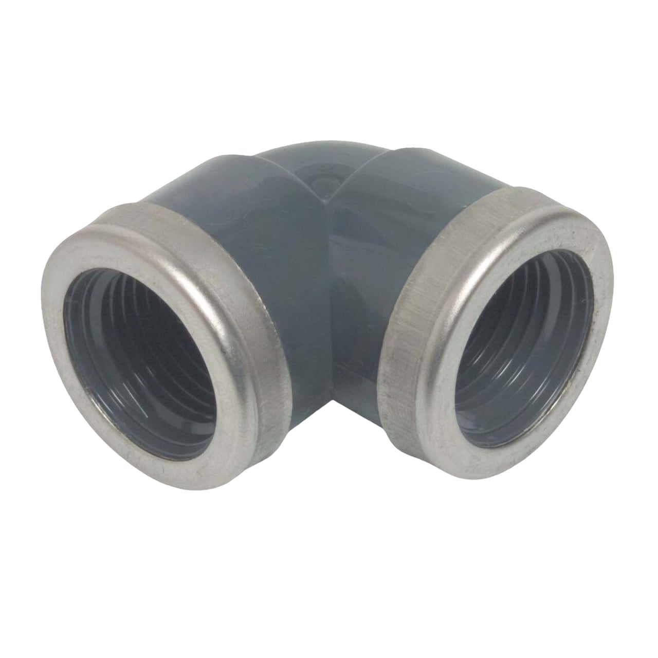 1 1/4" PVC Fitting Winkel 90° 2-fach Innen Gewinde verstärkt Verbinder - PN 10 bar