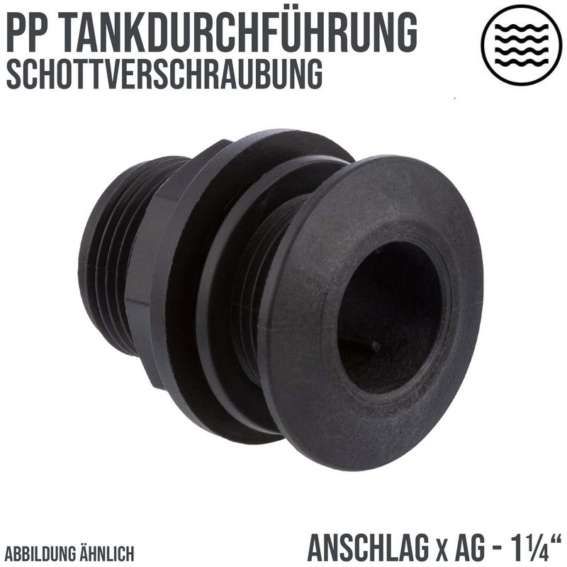 1 1/4" Tankdurchführung Schottverschraubung - Anschlag x AG - PN 10 bar