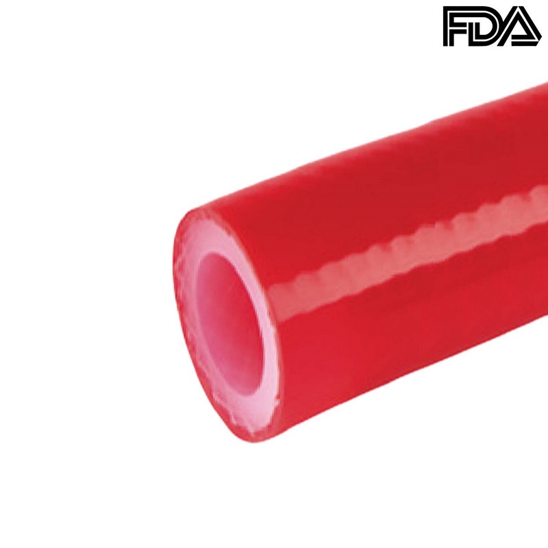 25 x 35 mm Silikon Silicon Schlauch Gewebe rot lebensmittelecht FDA PN 7 bar - 25 m