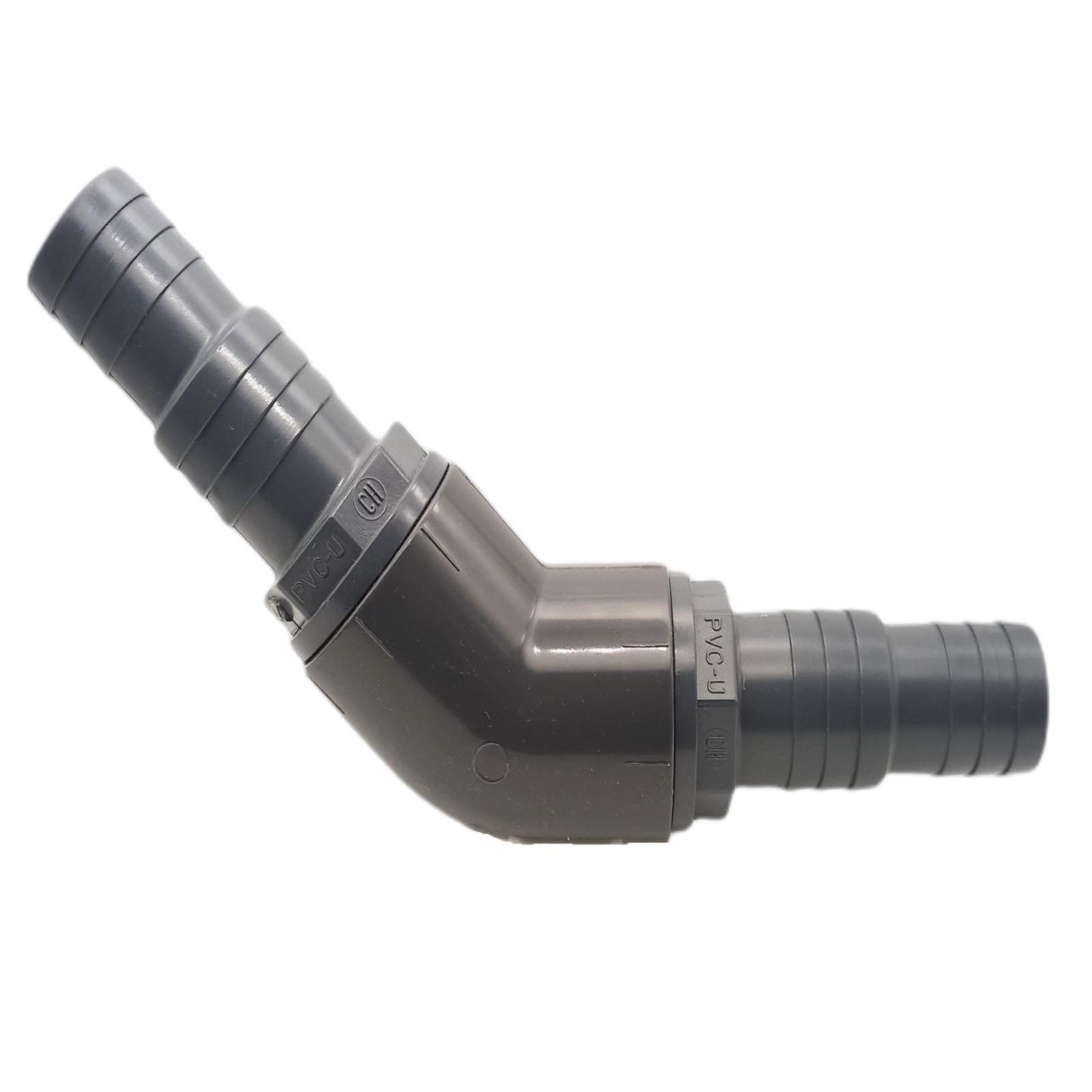 32 / 38 mm PVC PROFI Winkel 45° Schlauch Verbinder Stutzen Tülle Pool Teich Garten - PN 10 bar
