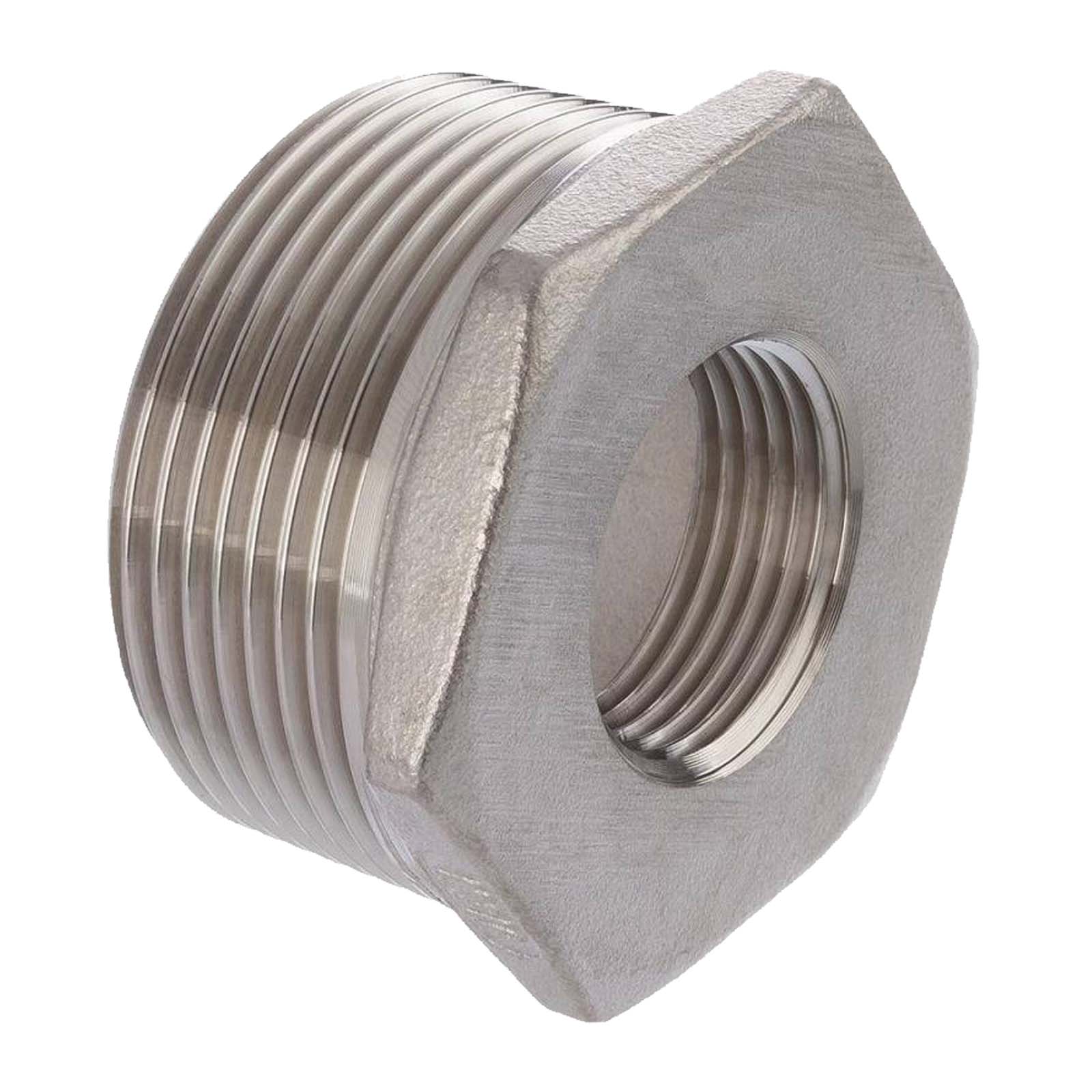 3/8" Edelstahl Fitting V4A AISI 316 Reduktionsstück Außen x Innengewinde - 3/8 "x 1/4" - PN 16 bar