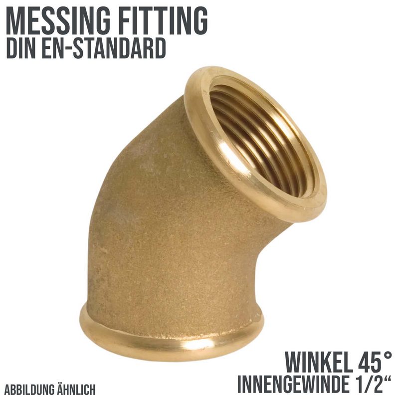 1/2" Winkel 45° Nr. 120 Innen x Innengewinde IG Messing Fittings PN 40 bar