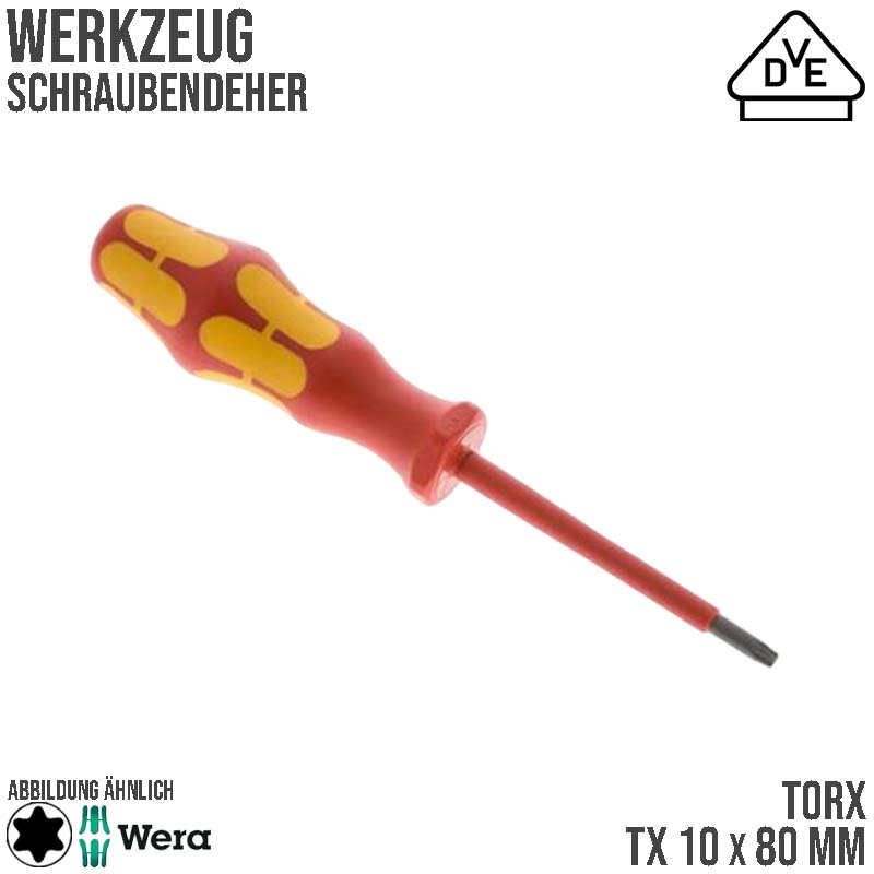 TX 10 x 80 mm TORX VDE Schrauben Dreher Zieher - Wera Kraftform Plus 300