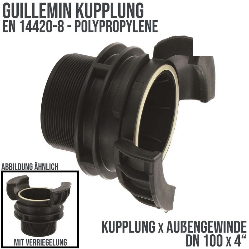 DN 100 Guillemin Kupplung Verriegelung BSPP Außengewinde AG 4" Polypropylene (PP) - PN 16 bar