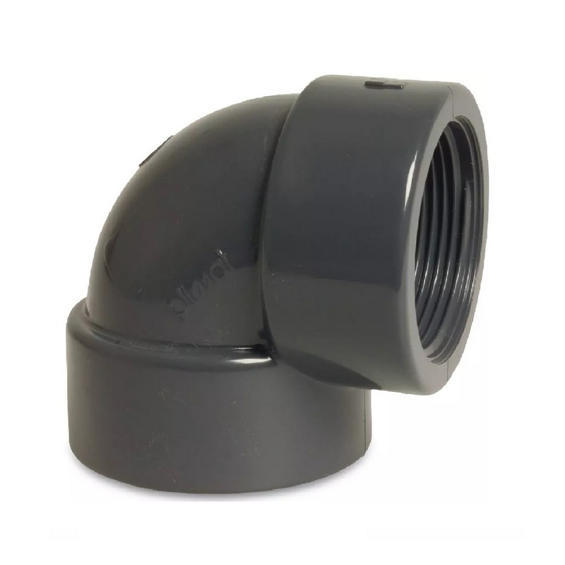 75 mm PVC Klebe Fitting Winkel 90° Innengewinde IG 75 mm x 2 1/2" Muffe Verbinder - PN 10 bar