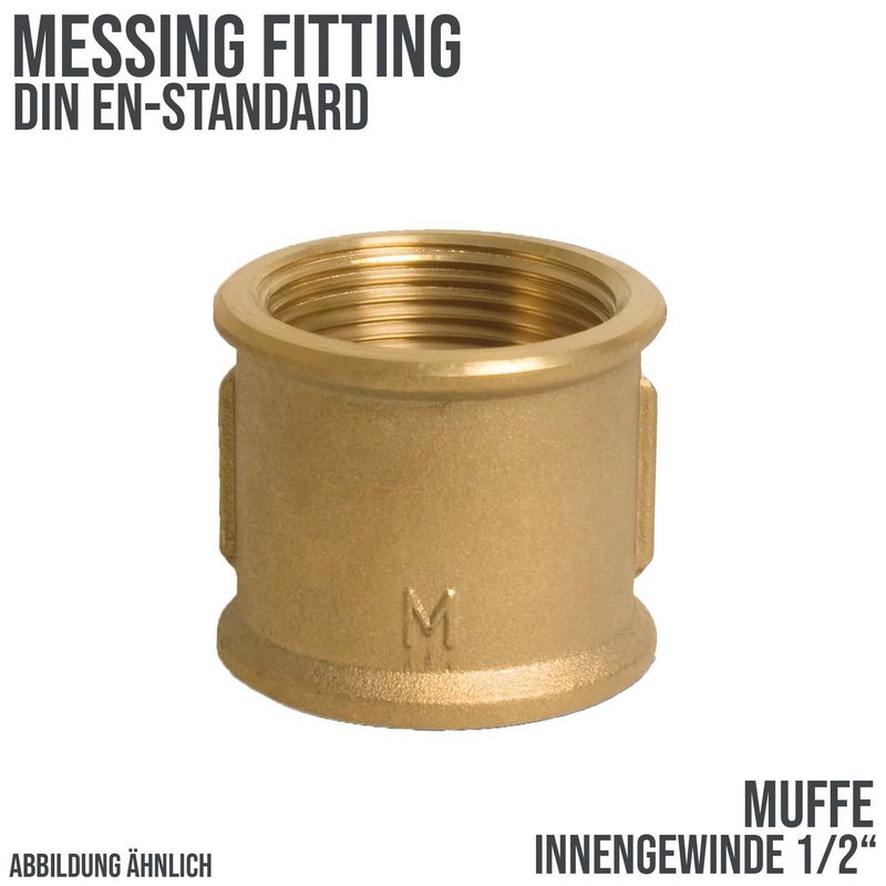1/2" Muffe Nr. 270 Innen x Innengewinde IG Messing Fittings PN 30 bar