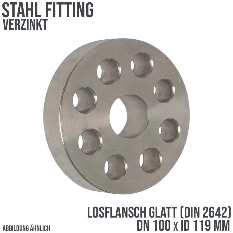 DN 100 Los Flansch glatt Stumpfschweißung Stahl verzinkt DIN 2642 - PN 10 bar