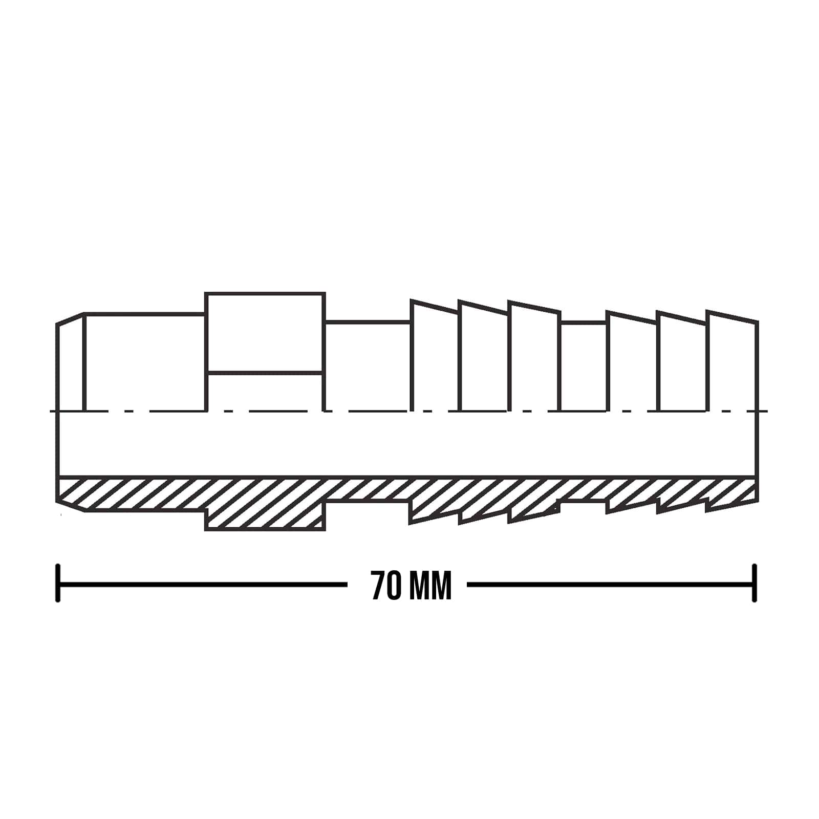 20 mm PVC Klebefitting Schlauch Klebe Tülle Stutzen Verbinder Pool Teich DN20 -> 20 mm - PN 10 bar
