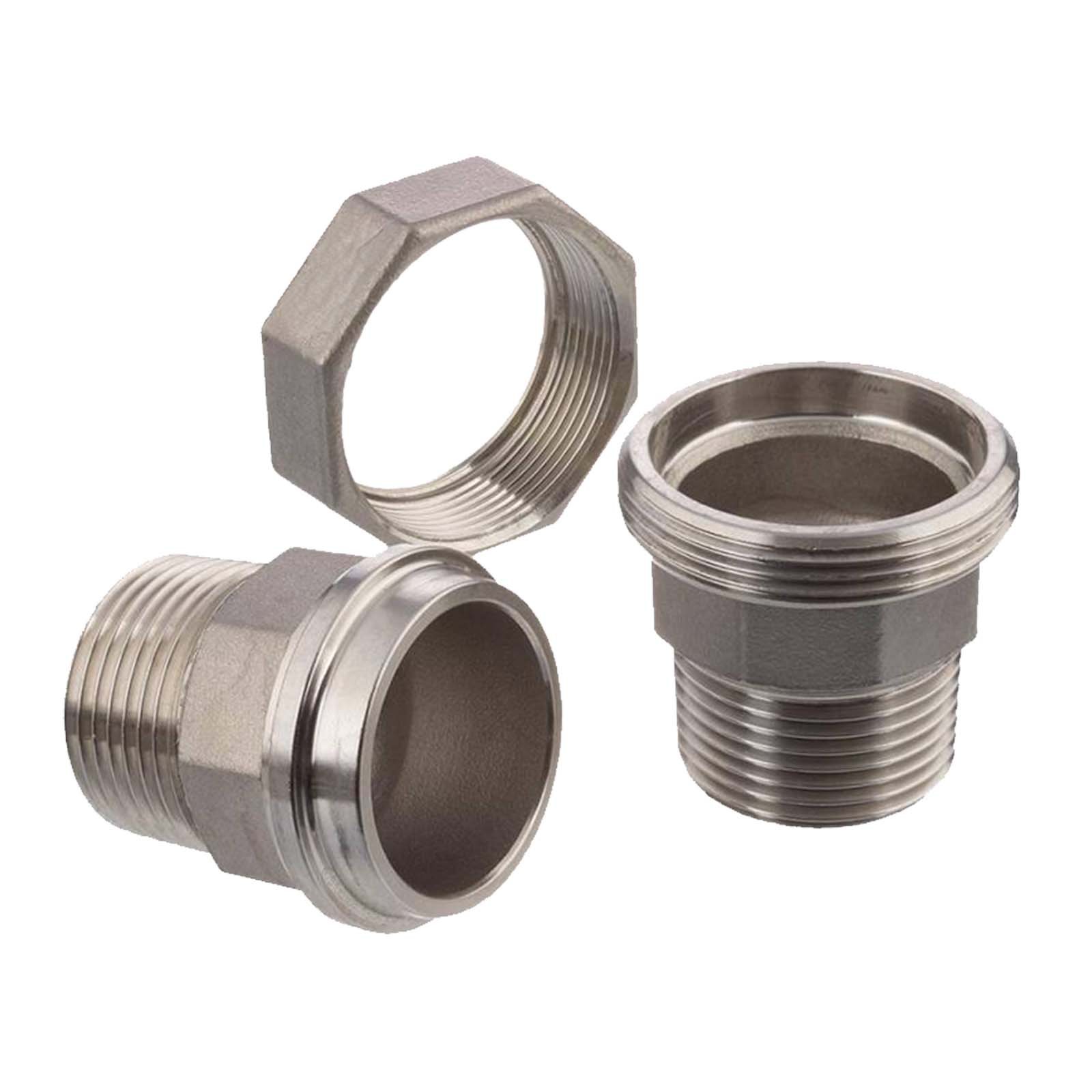 2" Edelstahl Fitting V4A AISI 316 Verschraubung Außen x Außengewinde AG konisch dichtend - PN 16 bar