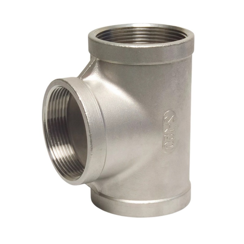 4" Edelstahl Fitting V4A AISI 316 Nr. 130 - T-Stück 90° Innengewinde IG - PN 16 bar