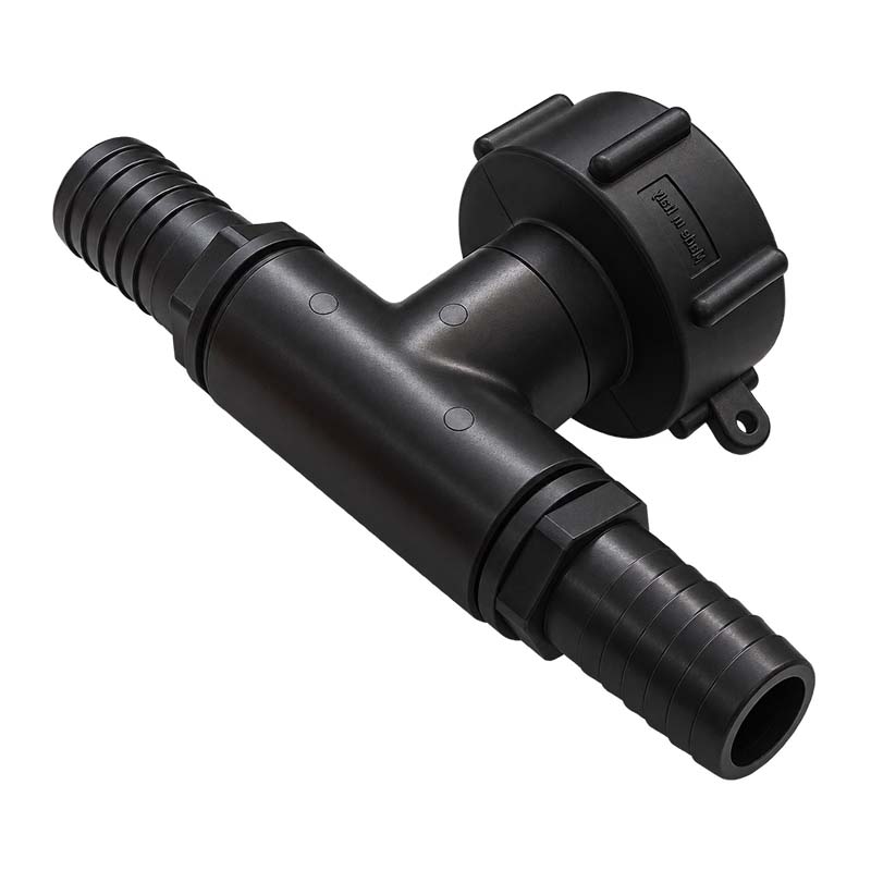S60 x 6 IBC T-Stück Adapter 2-fach Tülle Stutzen 1 1/4" (32 mm) Container Fass Tank Zubehör PN 10 bar
