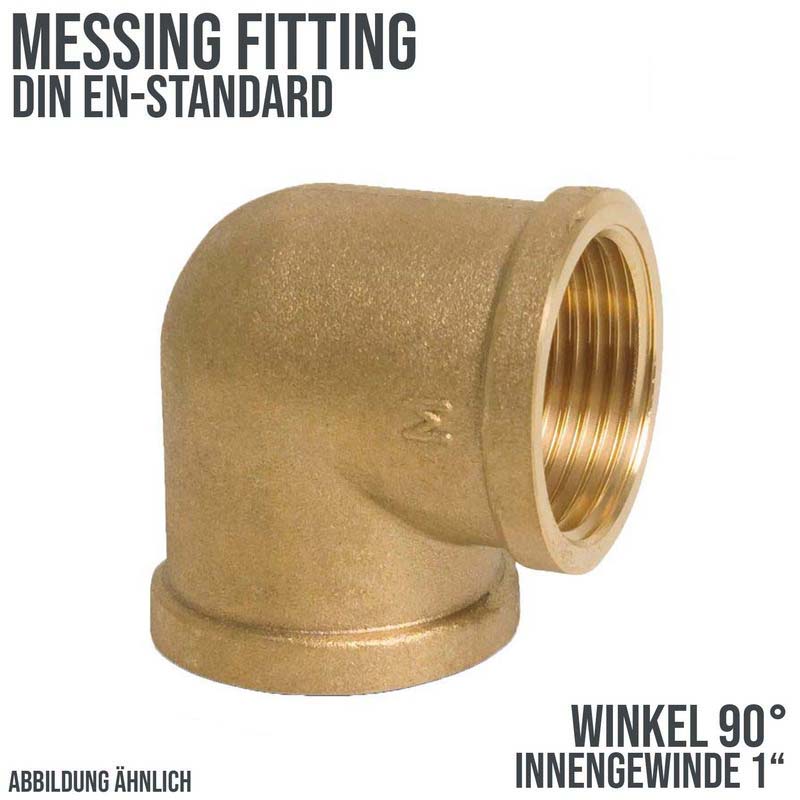 1" Winkel 90° Nr. 90 Innen x Innengewinde IG Messing Fittings PN 30 bar