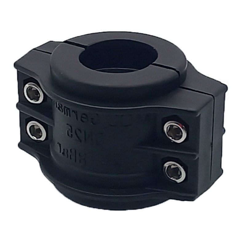 DN 25 Klemmschale Polypropylen PP schwarz Spannbereich 36 - 39 mm für Schlauch ID x AD 25 x 37 mm - PN 8 bar