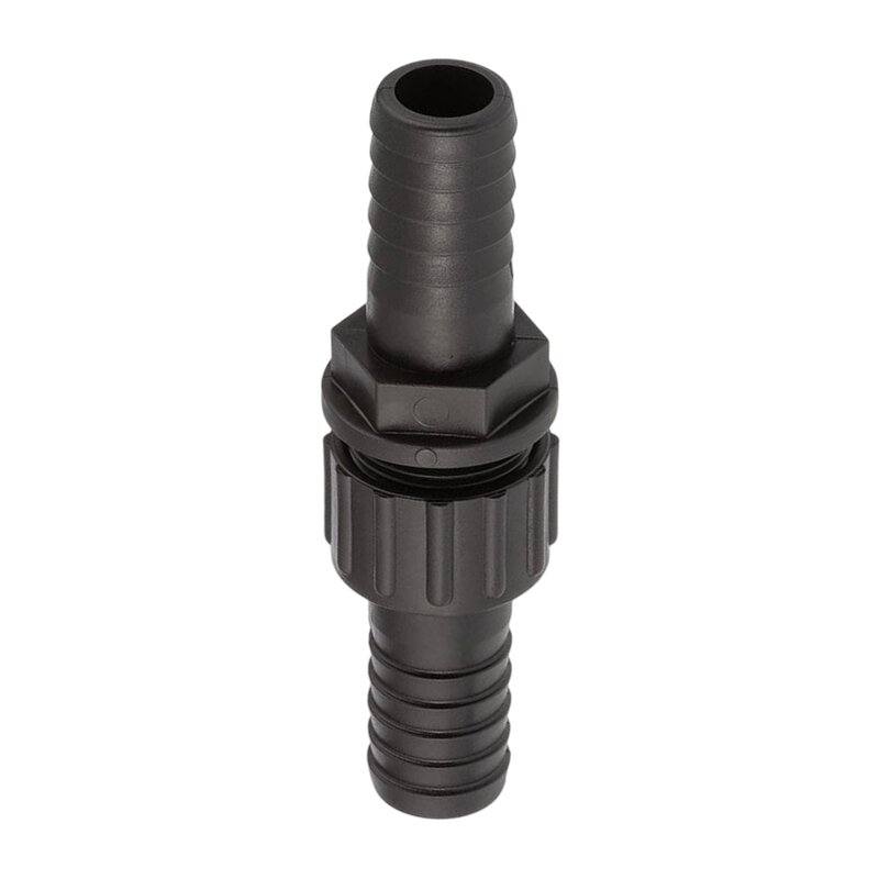 19 mm Schlauch Verschraubung 2-fach Stutzen Tülle Pool Teich Garten PP schwarz - PN 6 bar