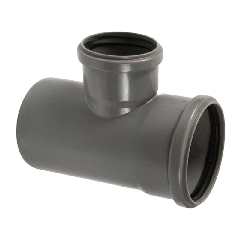 75 x 50 mm PP T-Stück 87° Abzweig Abfluß Abwasser HT KG Rohr Steckmuffe x Stutzen grau
