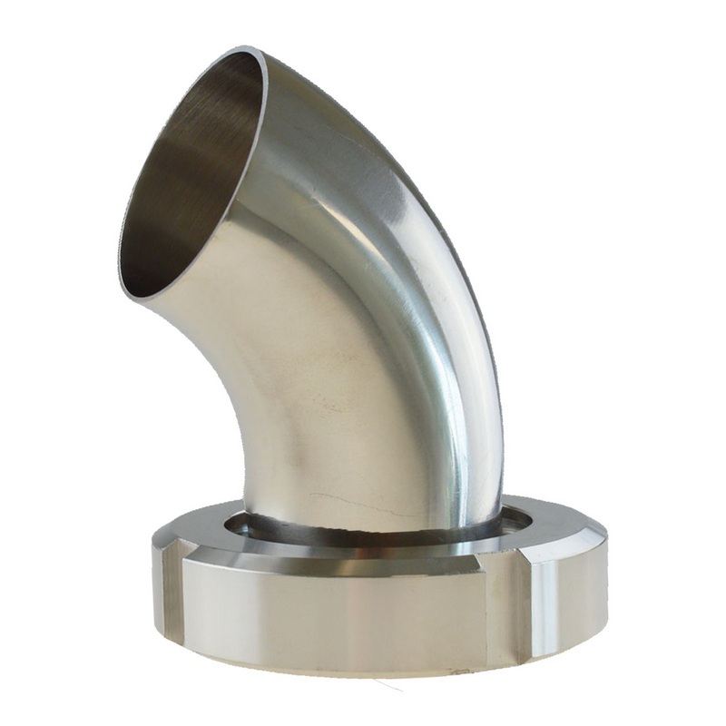 DN 32 Milchrohr Verschraubung DIN 11851 Mutterteil 45° Bogen Kegel Stutzen ÜWM Anschweißende ID x AD 32 x 35 mm - PN 25 bar