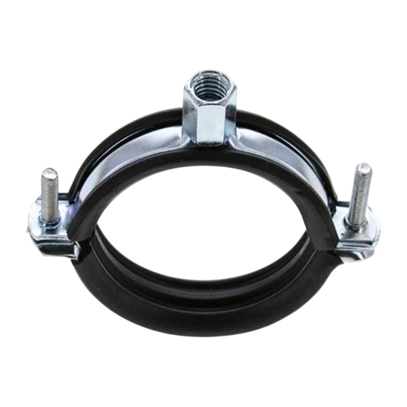 85 - 93 mm Rohr Schraub Schelle Klemme Gummieinlage Fischer M8 M10 2-teilig W1 Stahl verzinkt DIN 4109
