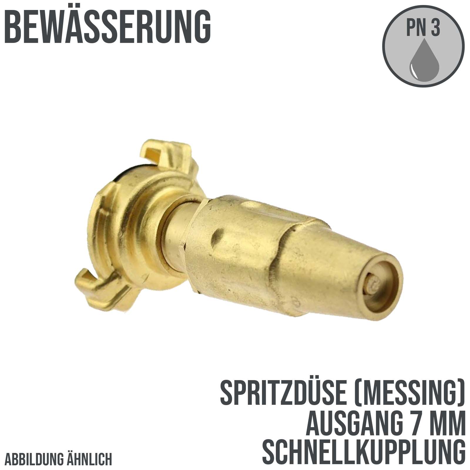 Spritzdüse Wasserspritze 8 mm Messing Garten Bewässerung Schnellkupplung - PN 3 bar