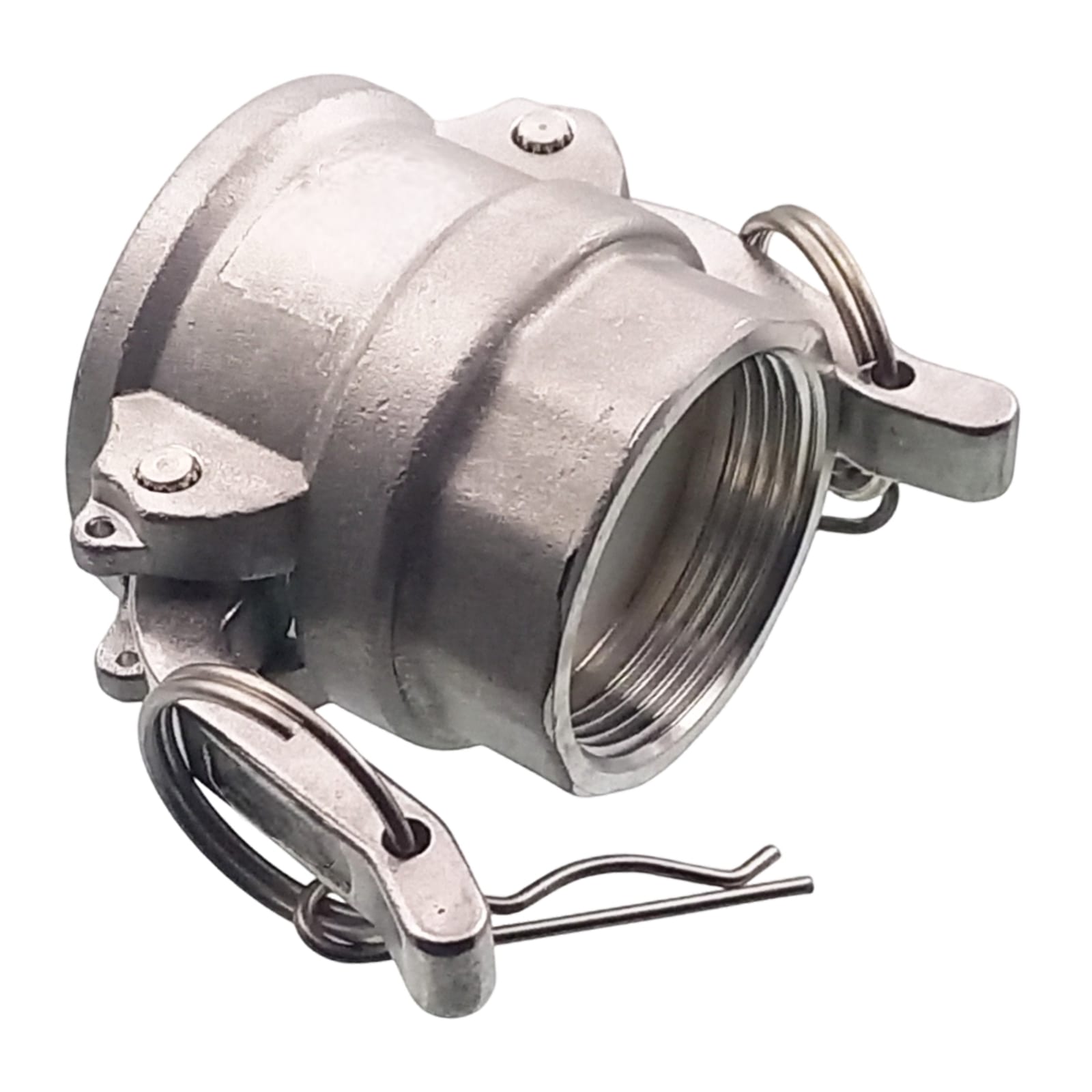 Kamlock Typ D - Mutterteil Edelstahl V4A (AISI 316) mit Innengewinde (IG) für Stecker 45,5 mm - 1 1/4" Zoll DN 32 PFA beschichtet - PN 25 bar
