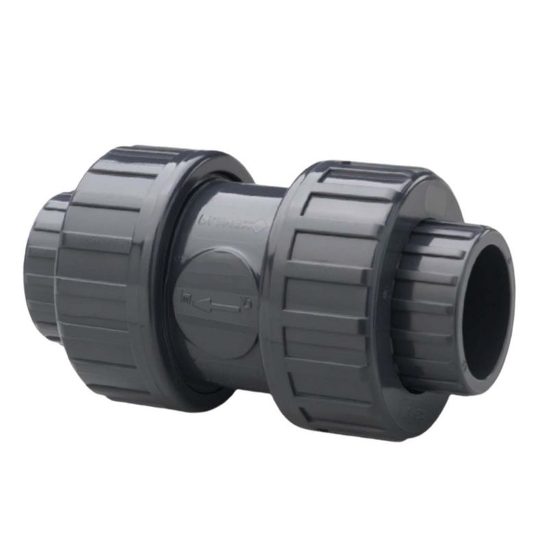110 mm PVC Rückschlag Ventil federbelastet Klebe Muffe grau - PN 10 bar