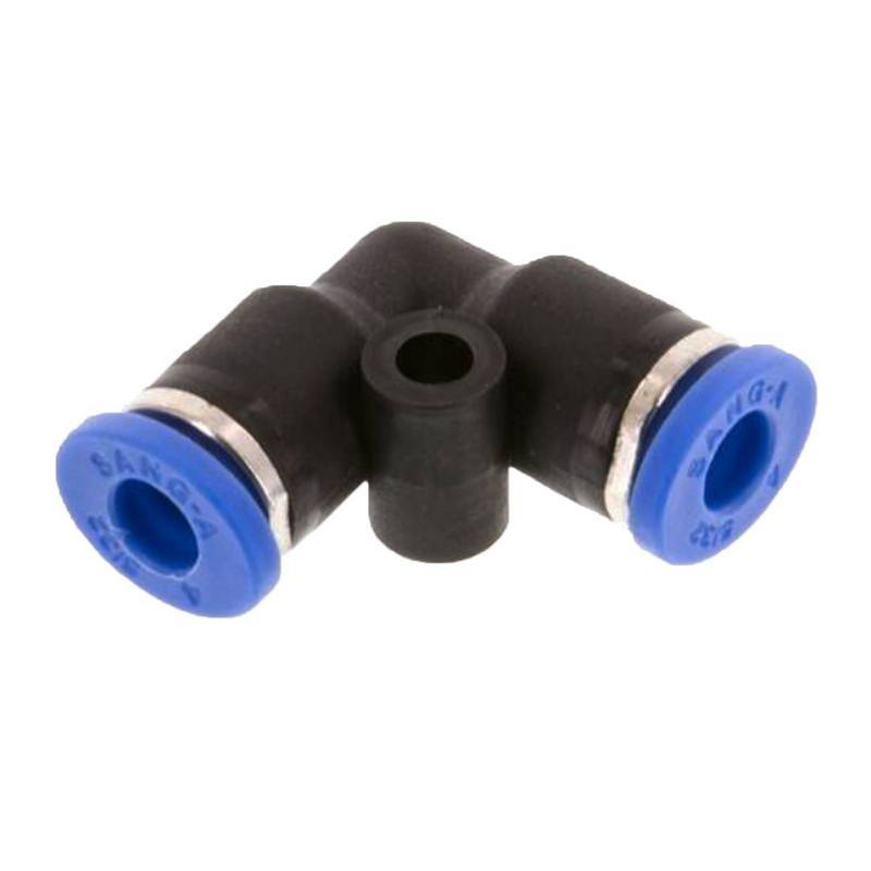 16 mm Pneumatik Steck Verbinder IQS Winkel 90° blau/schwarz PA PU Schlauch - PN 20 bar