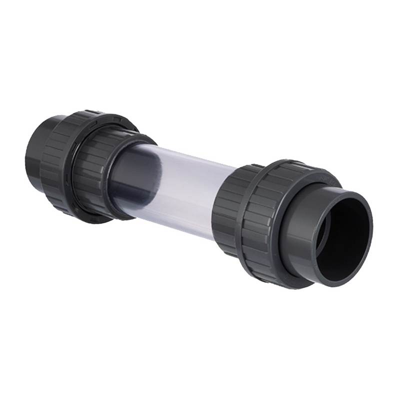 20 mm PVC Sicht Schau Glas rund 2-fach Klebe Muffe PN 16 bar