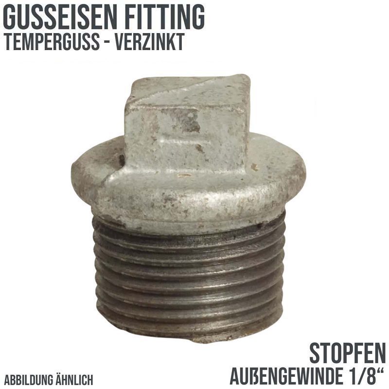 1/8" Gusseisen Temperguss Fitting Stopfen Nr. 290 Außengewinde AG DVGW PN 25 bar