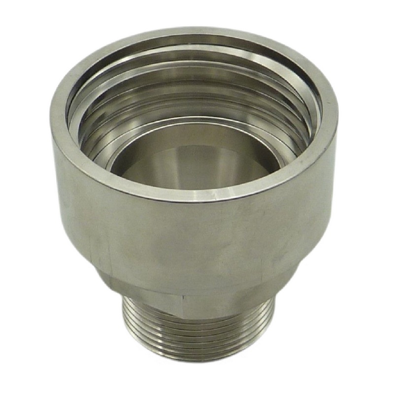 S60 x 6 IBC Adapter mit Außengewinde AG 1 1/2"Edelstahl AISI 316 Container Fass Tank Zubehör PN16 bar