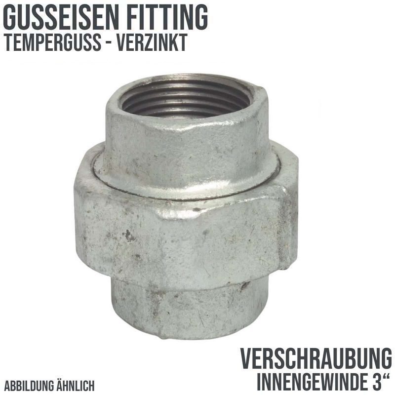 3" Gusseisen Temperguss Fitting Nr. 330 Verschraubung Innengewinde IG DVGW PN 25 bar