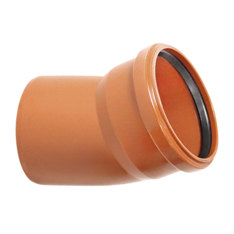 250 mm PVC Bogen 15° Abzweig Abfluß Abwasser HT KG Rohr SN4 Steckmuffe x Stutzen rostbraun