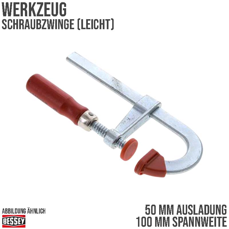100 mm Spannweite Leicht Schraubzwinge - 50 mm Ausladung Bessey