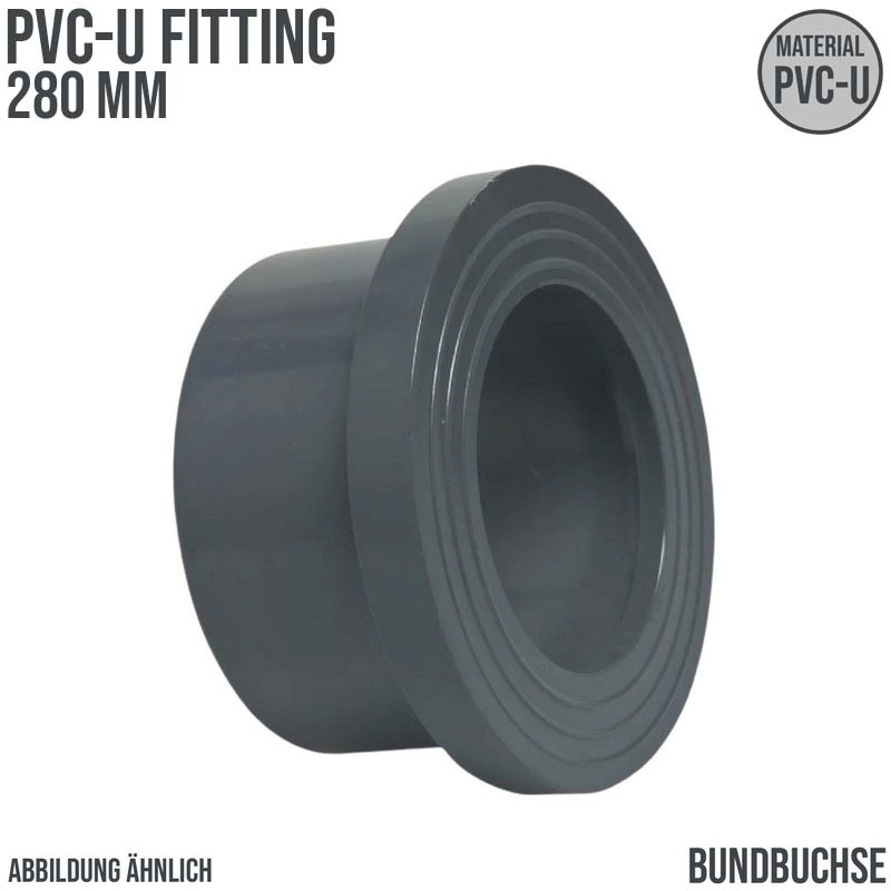 280 mm PVC Klebe Fitting Bund Buchse Muffe Verbinder - PN 10 bar