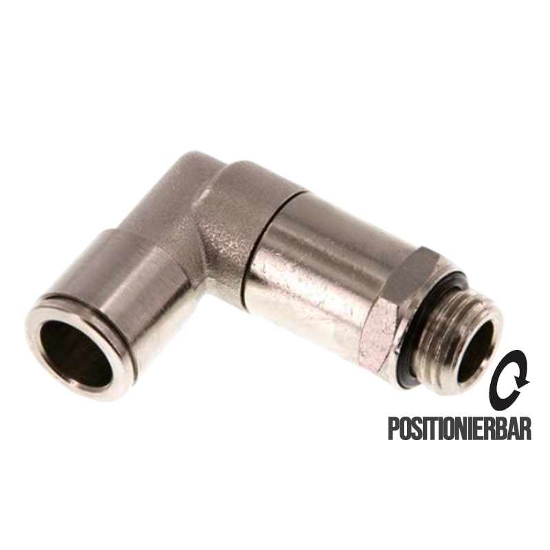 4 mm x 1/8" Pneumatik Steck Verbinder Winkel 90° lang IQS MSV Messing Außengewinde zylindrisch - PN 16 bar