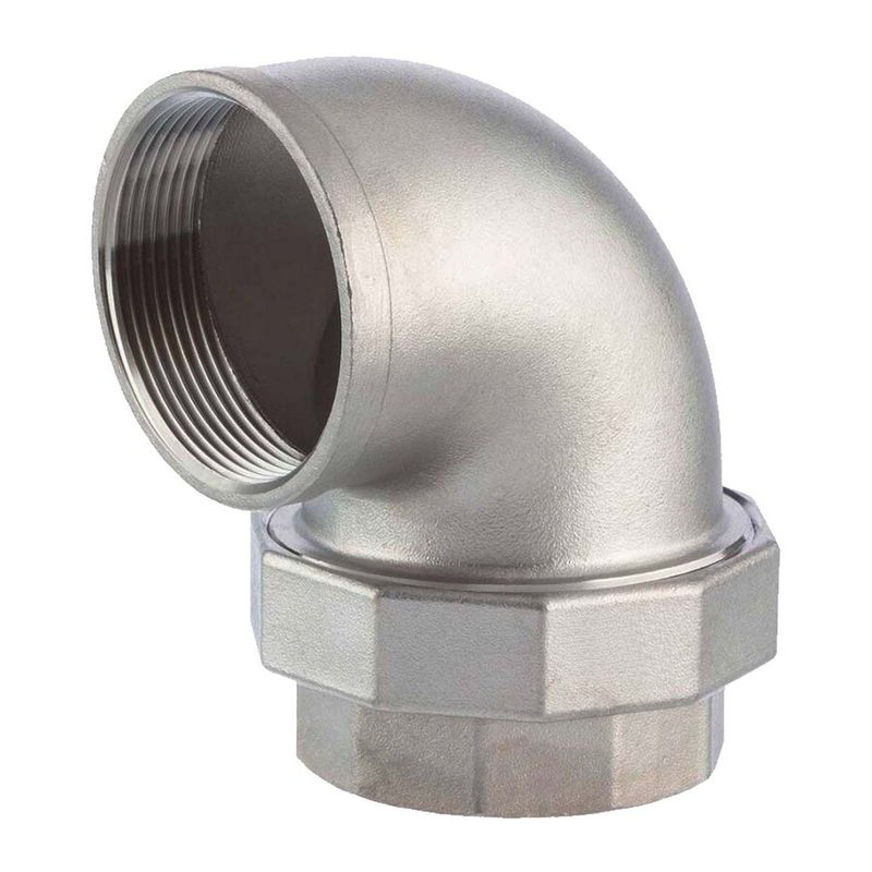 2" Edelstahl Fitting V4A AISI 316 Winkelverschraubung 90° Innen x Innengewinde IG flach dichtend - PN 16 bar